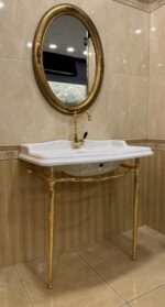 Arcade AR 864 + AR CG1 rusticni lavabo i konzola zlatna 90 × 56 cm