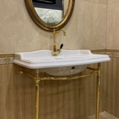 Arcade AR 864 + AR CG1 rusticni lavabo i konzola zlatna 90 × 56 cm