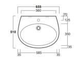 LFT05 lavabo konzolni crni sjajni 650x470xh180 mm - Image 4